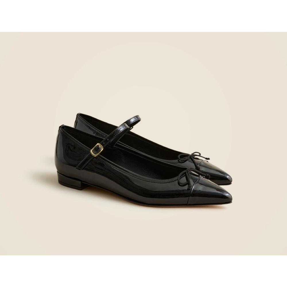 J Crew J. Crew Pointed-toe Mary Jane ballet flats in Italian patent leather Sz 7